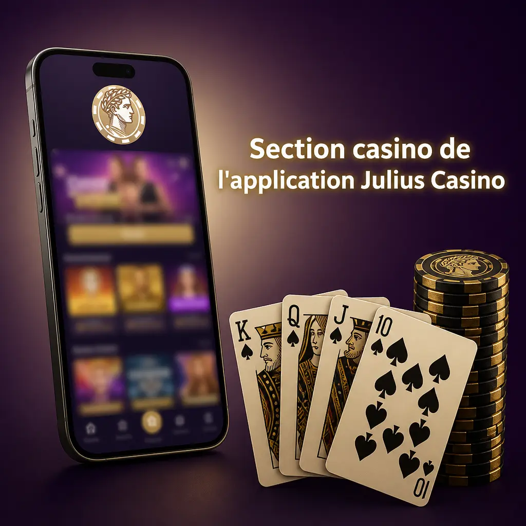 Catalogue de jeux de l'application Julius Casino